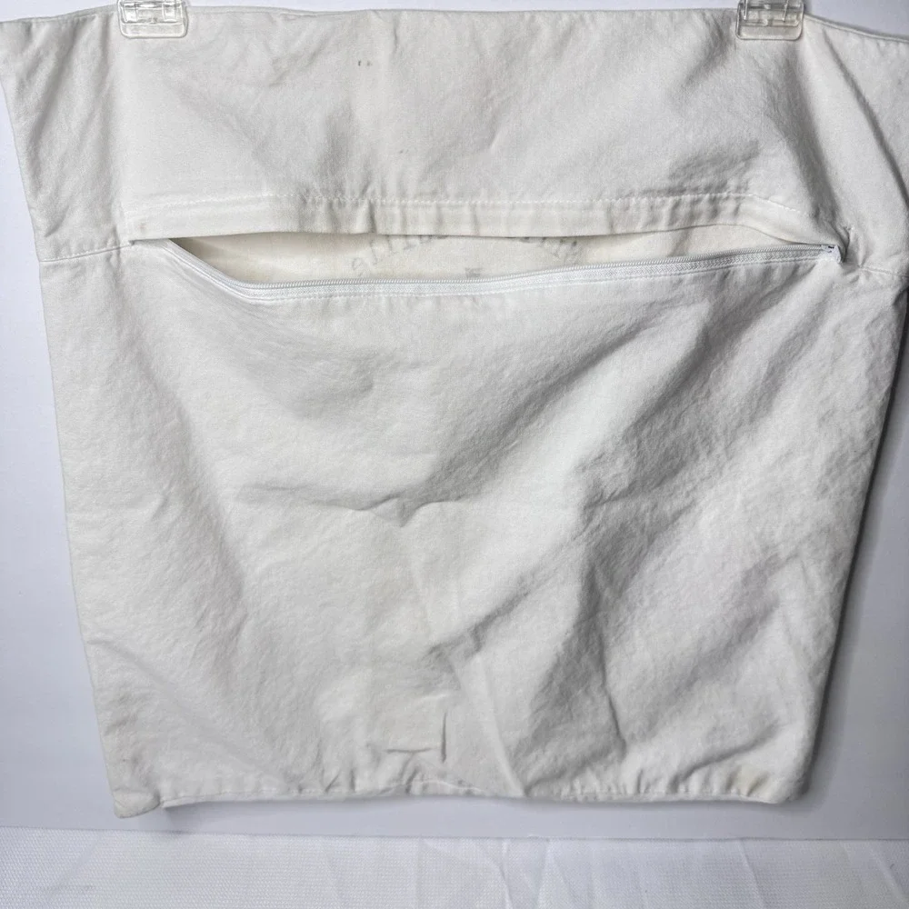 French Patisserie Pillow Cover 22 x 22  Inch Vintage Tan & Black  Cotton Linen
